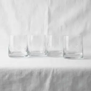 ( Buy 1 Get 1 Free ) Striped Short Glass Set (4-Piece - 250ml)