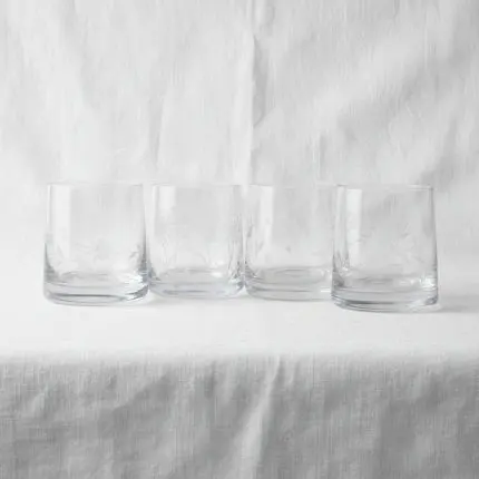 ( Buy 1 Get 1 Free ) Striped Short Glass Set (4-Piece - 250ml)