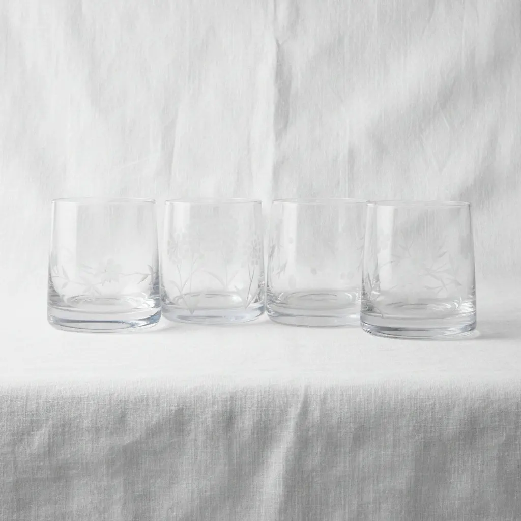 ( Buy 1 Get 1 Free ) Striped Short Glass Set (4-Piece - 250ml)