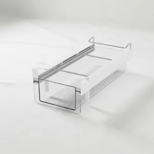 Stackable Plastic Refrigerator Organizer Bin with Lid (Space-Saving Edition)