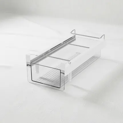 Stackable Plastic Refrigerator Organizer Bin with Lid (Space-Saving Edition)