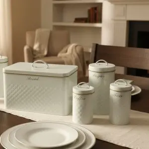 The Luxormove 5-Piece Obsidian Black Metal Canister Suite