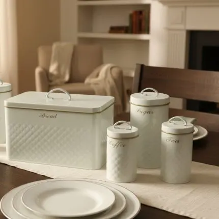 The Luxormove 5-Piece Obsidian Black Metal Canister Suite
