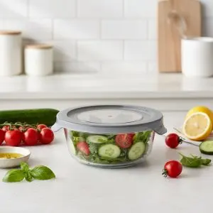 Borosilicate Round Glass Food Container (750ml)