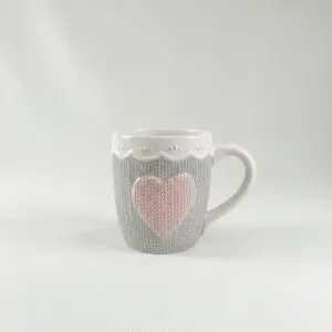The Tactila Minimalist Porcelain Mug (with Raised Architectural Patterns)