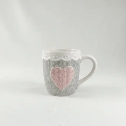 The Tactila Minimalist Porcelain Mug (with Raised Architectural Patterns)