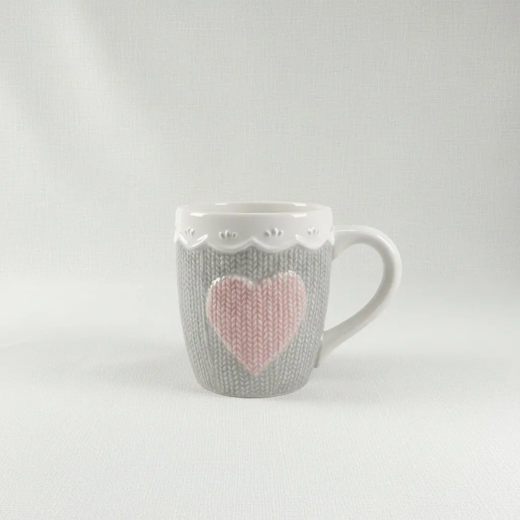 The Tactila Minimalist Porcelain Mug (with Raised Architectural Patterns)