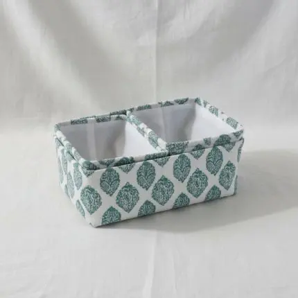 The Haven Minimalist Coastal Vault (Set of 3 Blue Storage Baskets W/Wooden Handle)
