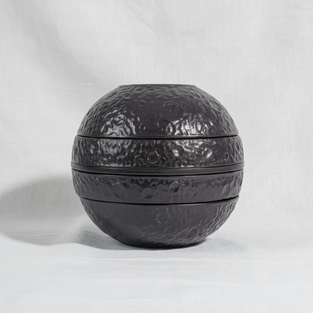 Black Space Planets Ball Shaped Dinner Set (5-Piece)