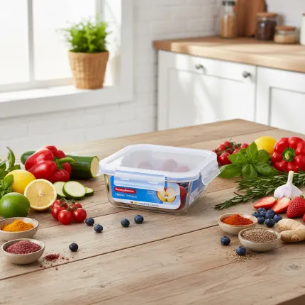 Borosilicate Rectangular Food Container (215ml)