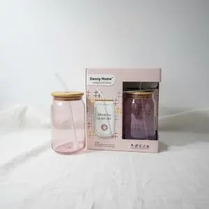 Glass Colored Cup Set (4-Piece)