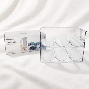 Sleek Countertop Plastic Cup & Lid Holder Organizer