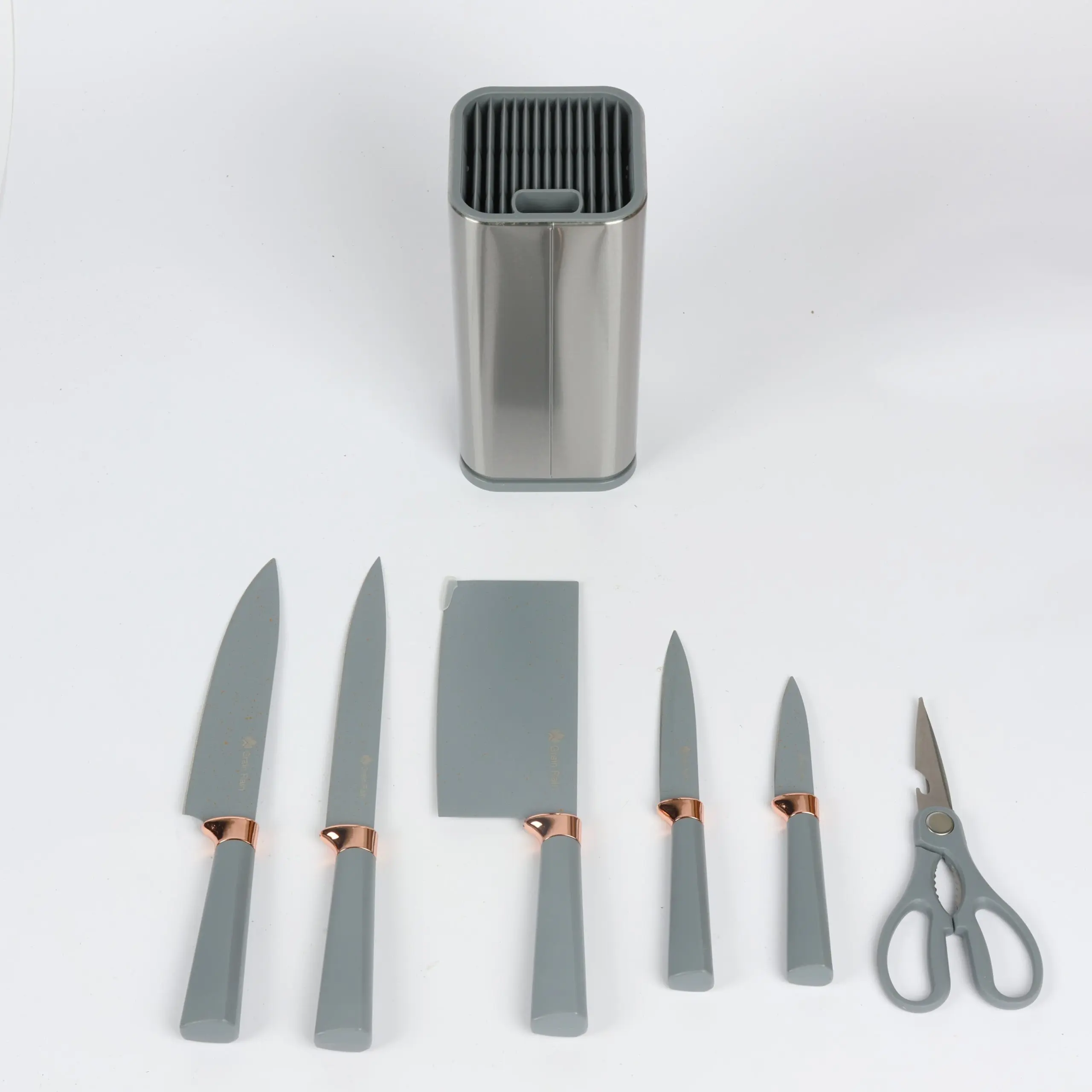 The Grain Rain 7-Piece Knife Set with Holder (Alternative Edition)