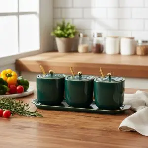 The Minimalist Culinary Sanctuary (La Maya Green Spice Set 3 Pieces In Tray)