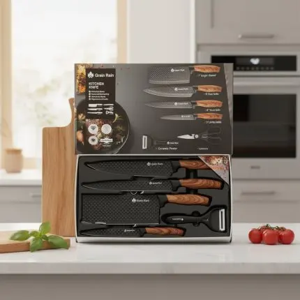 Premium Grain Rain 6-Piece Professional Kitchen Knife Set