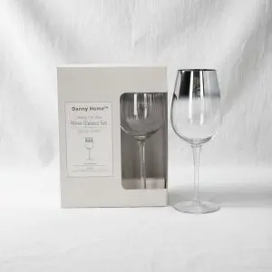 ( Buy 1 Get 1 Free ) Elegant Silver Accent Crystal Stemmed Glass Set (4-Piece / 450ml)