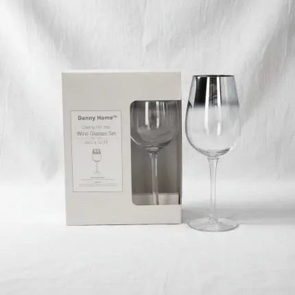 ( Buy 1 Get 1 Free ) Elegant Silver Accent Crystal Stemmed Glass Set (4-Piece / 450ml)