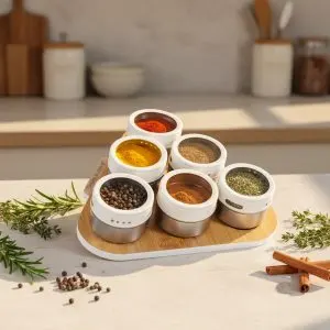 Tessie & Jessie Premium Glass Spice Organization Set