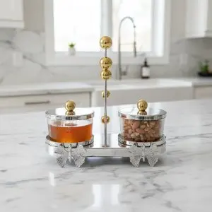 The Contour Radiused Iron and Glass Tray
