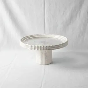 Contemporary Neutral Plastic Cake Stand & Display Plate (25x25cm)