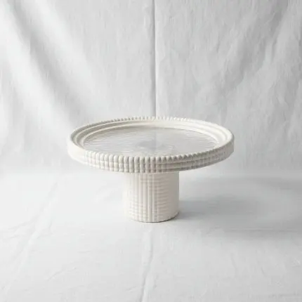 Contemporary Neutral Plastic Cake Stand & Display Plate (25x25cm)