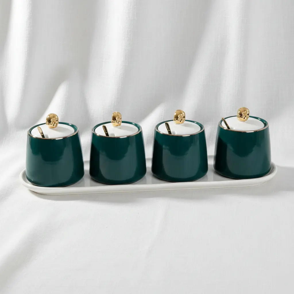 The Minimalist Culinary Sanctuary (La Maya Green Spice Set 4 Pieces In Tray)