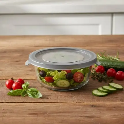 Borosilicate Circular Food Container (500ml)