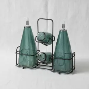Elegant Culinary Porcelain Spice Jar Set with Storage Tray
