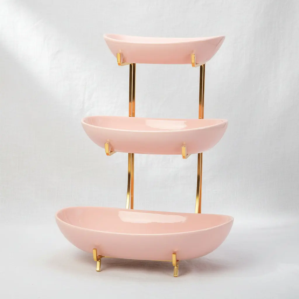 The Minimalist Hospitality Pavilion (3-Tier Pink Stainless Serving Tray)