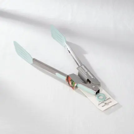 Heavy-Duty Slotted Plastic Head 33cm Food Tongs with Silicone Grip