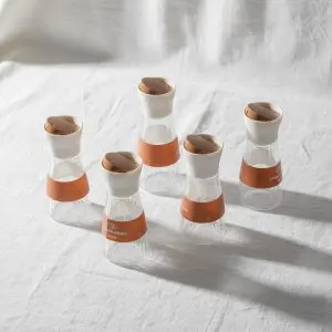 BOLIDOMI Premium Glass Spice Jar Set (6-Piece)