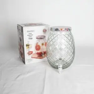 Vintage Patterned Glass Beverage Dispenser (5.5L)