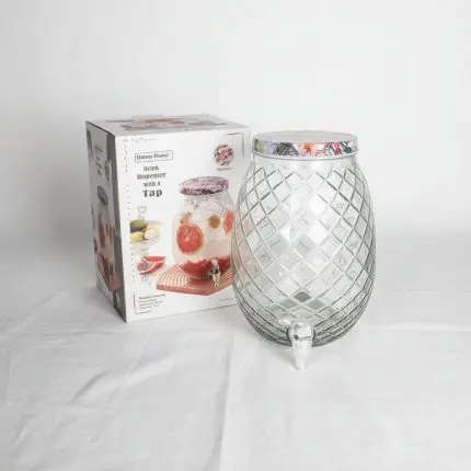 Vintage Patterned Glass Beverage Dispenser (5.5L)