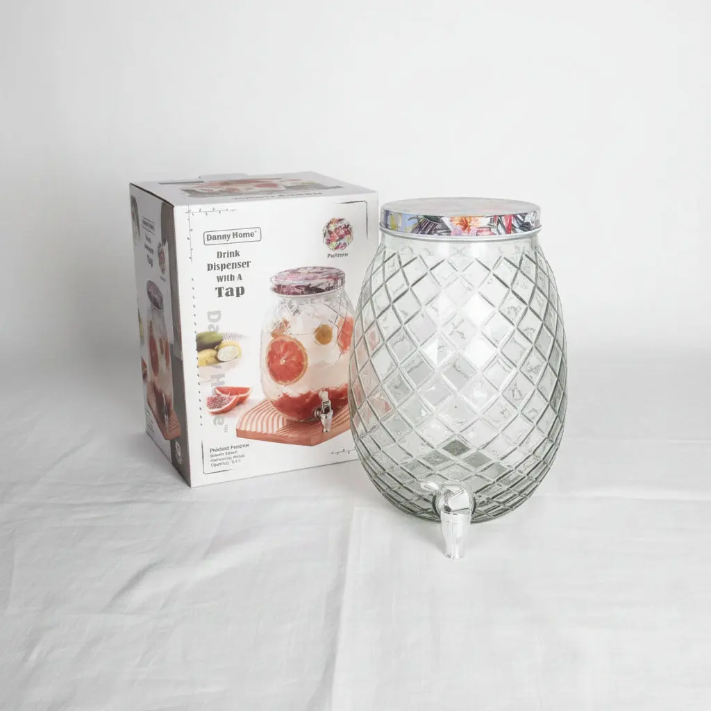 Vintage Patterned Glass Beverage Dispenser (5.5L) Vintage Patterned Glass Beverage Dispenser (5.5L)