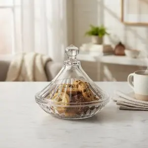 The Conservatory Minimalist Glass Confectionery Vault (Covered Cookie Bowl)