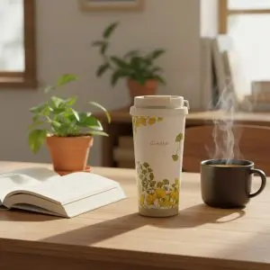 The Botanical Bloom 520ml 2-in-1 Stainless Steel Coffee Tumbler