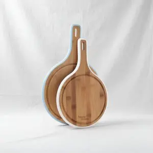Tessie & Jessie White Round Bamboo Cutting Board 41cm
