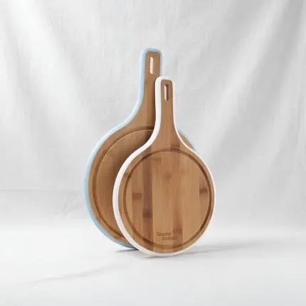 Tessie & Jessie White Round Bamboo Cutting Board 41cm