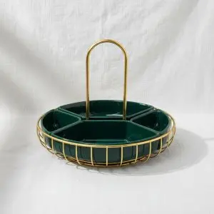 Regal Dark Green Porcelain Circular Nut & Snack Plate (25cm)