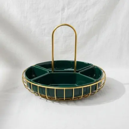 Regal Dark Green Porcelain Circular Nut & Snack Plate (25cm)