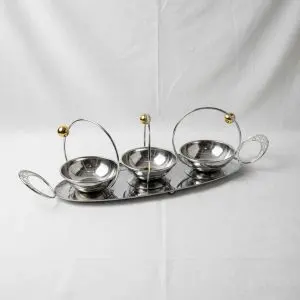 The Forge Linear Iron and Glass Decorative Tray