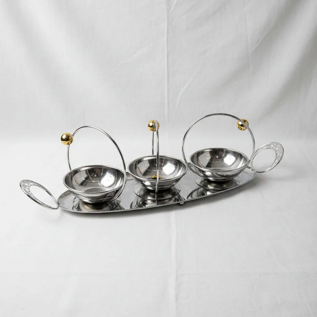 The Forge Linear Iron and Glass Decorative Tray