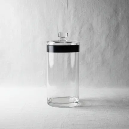 Acrylic Round Storage Jar XXL Black