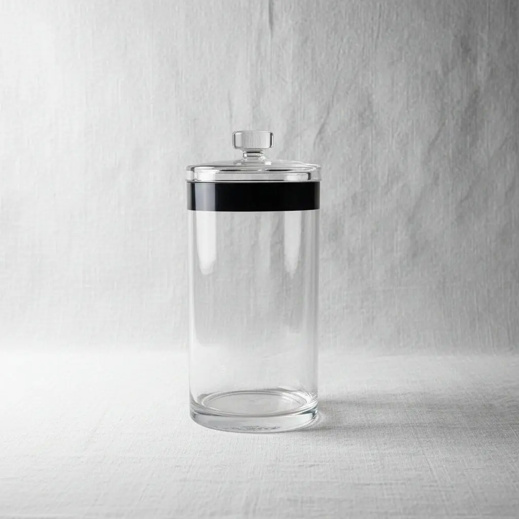 Acrylic Round Storage Jar XXL Black