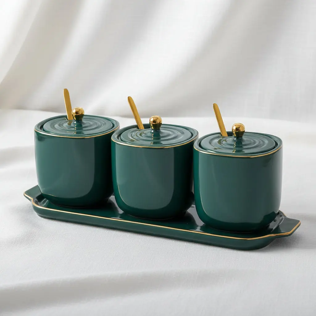 The Minimalist Culinary Sanctuary (La Maya Green Spice Set 3 Pieces In Tray)