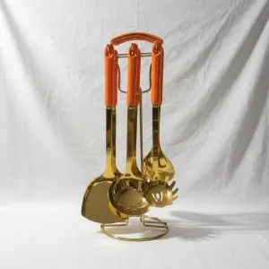 Tramontina Orange Cooking Utensil Stainless Steel Set