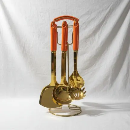 Tramontina Orange Cooking Utensil Stainless Steel Set