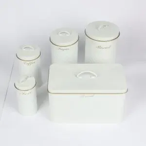 The Luxormove 5-Piece Obsidian Black Metal Canister Suite