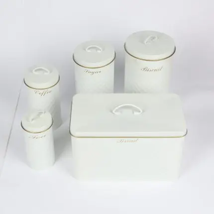 The Luxormove 5-Piece Obsidian Black Metal Canister Suite