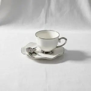Coffee Cup with Saucer – Silver – 16-27 (6 PIeces)